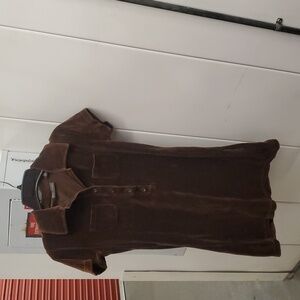 Banana Republic Velvet Top Brown Collard Tunic Womens S  Holiday Preppy Luxury